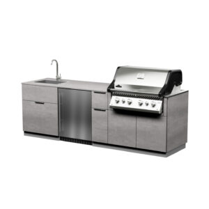 8.2 ft Modular Outdoor Kitchen Island with Grill, Sink, Refrigerator & Storage
