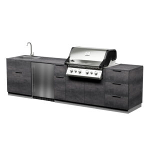 9.8 ft Modular Outdoor Kitchen Island with Grill, Sink, Refrigerator & Storage