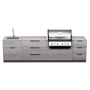 9.8 ft Modular Outdoor Kitchen Island with Grill, Sink & Storage