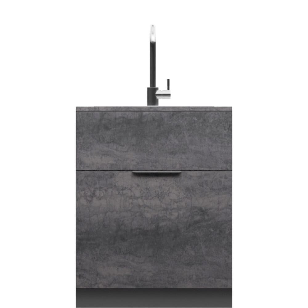 Sink Cabinet - 27.55 inches (70 cm) with Drawer and Trash Bin - Image 2