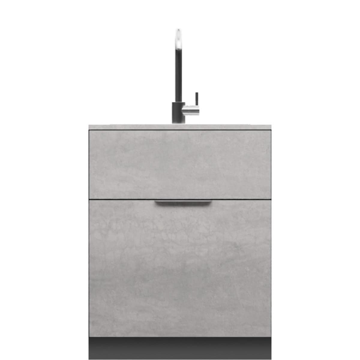 SINK Cabinet 1 Drawer +Trash Bin 700_GR