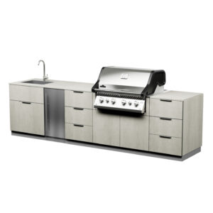 9.8 ft Modular Outdoor Kitchen Island with Grill, Sink, Refrigerator & Storage